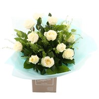 12 Long Stem White Rose Valentine's Day Bouquet 