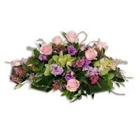 With Sympathy Flowers - 2ft Double Ended Spray Pink & Lime