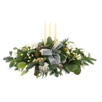 2ft Long and Low White and Gold Christmas Arrangement