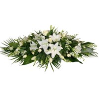 With Sympathy Flowers - 3ft Double Ended Spray White