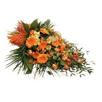 With Sympathy Flowers - Orange Tied Sheaf 2ft