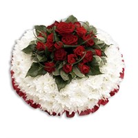 With Sympathy Flowers - Chrysanthemum Based Posey Pad 12inch