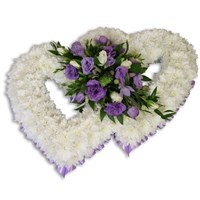 With Sympathy Flowers - Chrysanthemum Based Double Heart