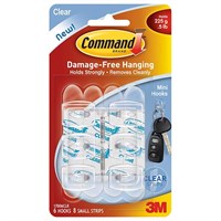Command Mini Clear Hooks with Clear Strips 17006CLR (4362-CL)