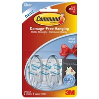 Command Small Clear Hooks with Clear Strips 17092CLR (4363-CL)
