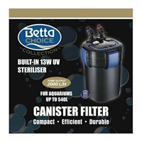 Betta Fish Aquarium Canister Filter - 2000 UV