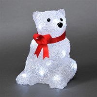Konstsmide 18cm Acrylic Christmas Sitting Bear Light Up Decoration (6159-203)