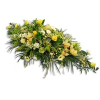 With Sympathy Flowers - All Yellow Double Ended Spray