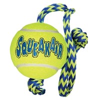 Kong Squeakair Medium Tennis Ball with Rope Dog Toy (1 pack) (AST21)