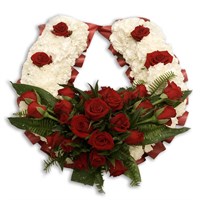 With Sympathy Flowers - Carnation Based Horseshoe