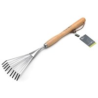 Burgon & Ball RHS Stainless Mid Handled Shrub Rake (GTH/SSRMHRHS)