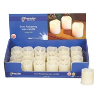 Premier 5cm Cream Flicker Wax Christmas Candle with Yellow LEDs (LB101585)