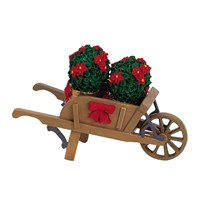 Lemax Wheelbarrow With Christmas Poinsettias Accessory (64479)