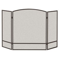 Panacea Black 3 Panel Arch Screen with Double Bar (15951)