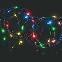 Premier 50 Multi Coloured Battery Operated Action Pin Wire LED Timer Christmas Lights (LB151209M)