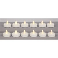 Premier 12 Battery Operated Flickering Christmas Tea Light Candles (LB151410)