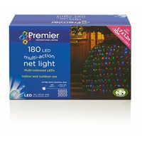 Premier 1.75m 180 Multi-Coloured LED Multi-Action Net Lights (LV122741M) Christmas Lights