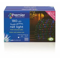 Premier 1.75m 180 Multi-Coloured LED Multi-Action Net Christmas String Lights (LV122741M)