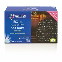 Premier 1.75m 180 White LED Multi-Action Net Lights (LV122741W) Christmas Lights
