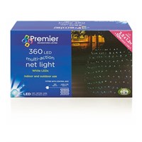 Premier 3.5m 360 White LED Multi-Action Net Christmas String Lights (LV122742W)