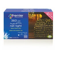 Premier 3.5m 360 Warm White LED Multi-Action Net Christmas String Lights (LV122742WW)