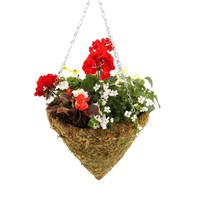 Hanging Seasonal Bedding Feather Moss Cone 14 Inches - Summer