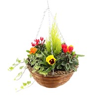Hanging Seasonal Bedding Designer Wicker Basket 14 Inches - Autumn 