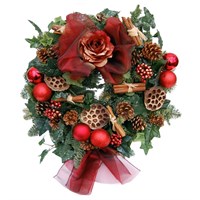 Christmas Luxary Red & Gold Door Wreath