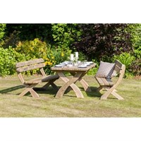 Zest 4 Leisure Harriet Table and 2 Bench Set (DIRECT DISPATCH)