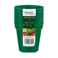 Stewart Garden 10 Flower Pots - 7.6cm - Green (4830004)
