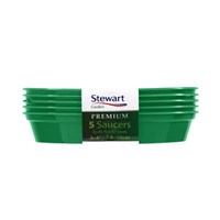 Stewart Garden 5 Premium Flower Pot Saucers - 7.6-10cm - Green (4840004)