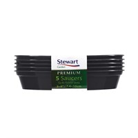 Stewart Garden 5 Premium Flower Pot Saucers - 7.6-10cm - Black (4840005)