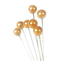 Oasis® 144 Round Headed Pearl Pins 4mm - Gold (6235)