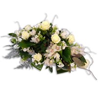 With Sympathy Flowers - White and Cream Orchid Double Ended Spray