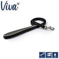 Ancol Viva Padded Dog Lead - Black - 12mm x 1m (135710)