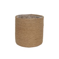 APAC 16cm Natural Jute Braided Rope Round Basket with Liner (BK1230)