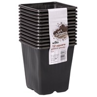 APAC 9cm Square Black Plant Pots 12 Pack (WI1509)