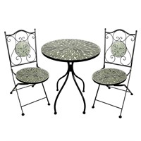 APAC Metal Folding Outdoor Garden Furniture Bistro Set Leaf Design (GF1024)