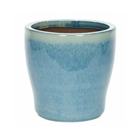 Apta Cascade Tall Glazed Blue Planter 25cm Garden Pot (CC22VA)
