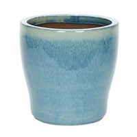 Apta Cascade Tall Glazed Blue Planter 32cm Garden Pot (CC22VB)