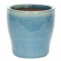 Apta Cascade Tall Glazed Blue Planter 38cm Garden Pot (CC22VC)