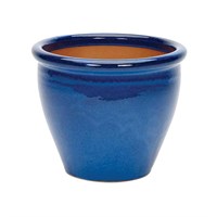 Apta Glazed Malay Planter Blue 24cm Garden Pot (MA20VB)