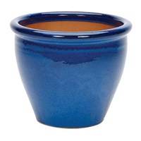 Apta Glazed Malay Planter Blue 36cm Garden Pot (MA20VD)