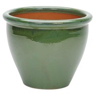 Apta Glazed Malay Planter Green 36cm Garden Pot (MA20VD)