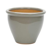 Apta Glazed Malay Planter Grey 24cm Garden Pot (MA20VB)