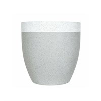 Apta Granito Two Tone Grey Body & White Rim Speckled 25cm Garden Pot (GRT08VA)