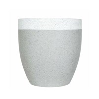 Apta Granito Two Tone Grey Body & White Rim Speckled 32cm Garden Pot (GRT08VB)