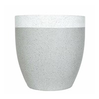 Apta Granito Two Tone Grey Body & White Rim Speckled 38cm Garden Pot (GRT08VC)