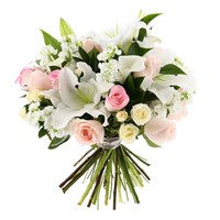 Baby Girl Pastel Cut Flower Hand Tied Bouquet 