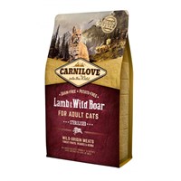 Carnilove Lamb & Wild Boar Cat Food for Adult Cats - Sterilised 2kg (512317)